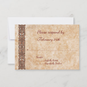 Carte de réponse de mariage de design celtique éco