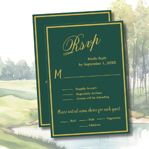 Carte de réponse de mariage de golf avec code QR f