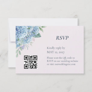 Carte de réponse de mariage de jardin aux hortensi