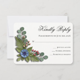 Carte de réponse de mariage de jardin de fleurs sa