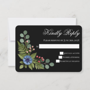 Carte de réponse de mariage de jardin de fleurs sa