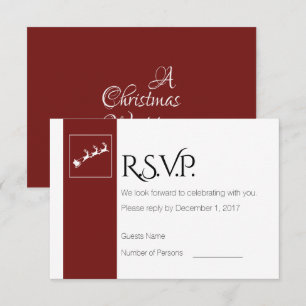 Carte de réponse de mariage de Noël au traîneau du