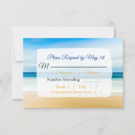 Carte de réponse de mariage Deep Blue Ocean