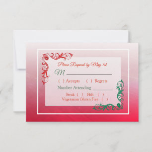Carte de réponse de mariage d'hiver