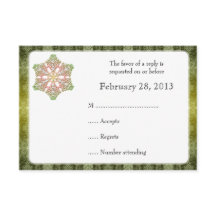 Carte de réponse de mariage d'hiver flocon de neig