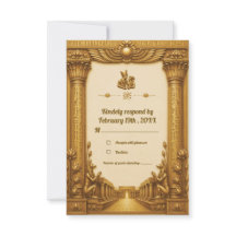 Carte de réponse de mariage égyptien antique en or