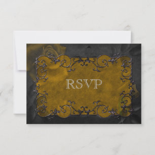 Carte de réponse de mariage élégant gothique Hallo