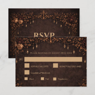 Carte de réponse de mariage élégant gothique Hallo