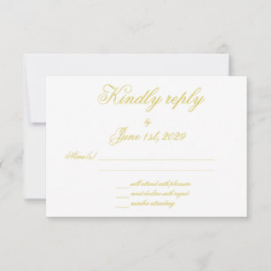 Carte de réponse de mariage Elegant Script Island 