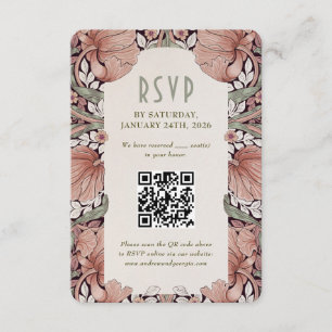 Carte de réponse de mariage élégante Art Nouveau a