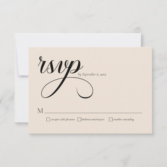 Carte de Réponse de Mariage Élégante avec Code QR (Devant)