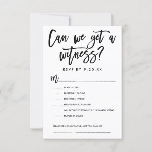 Carte de réponse de mariage élégante avec lettrage
