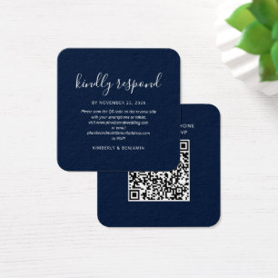 Carte de réponse de mariage élégante avec QR Code