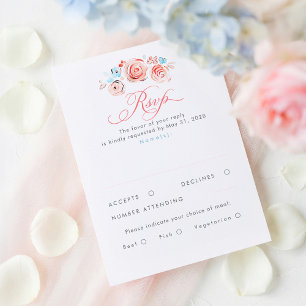 Carte de réponse de mariage élégante et fantaisist