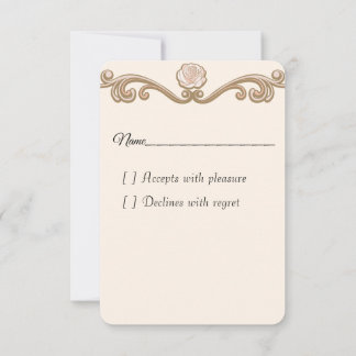 Carte de réponse de mariage élégante et minimalist