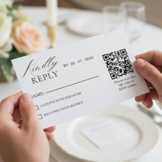 Carte de réponse de mariage élégante et minimalist
