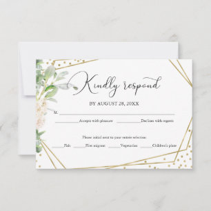 Carte de réponse de mariage élégante géométrique v