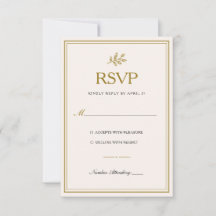 Carte de réponse de mariage élégante minimaliste e