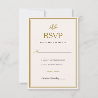 Carte de réponse de mariage élégante minimaliste e