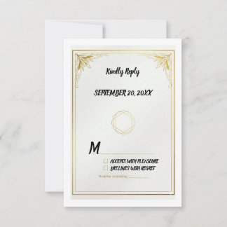 Carte de réponse de mariage élégante Minimaliste O