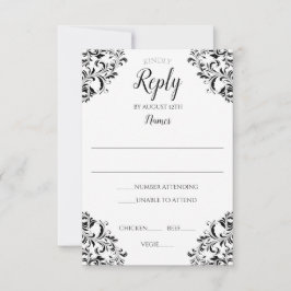 Carte de réponse de mariage élégante | Nadine (Noi