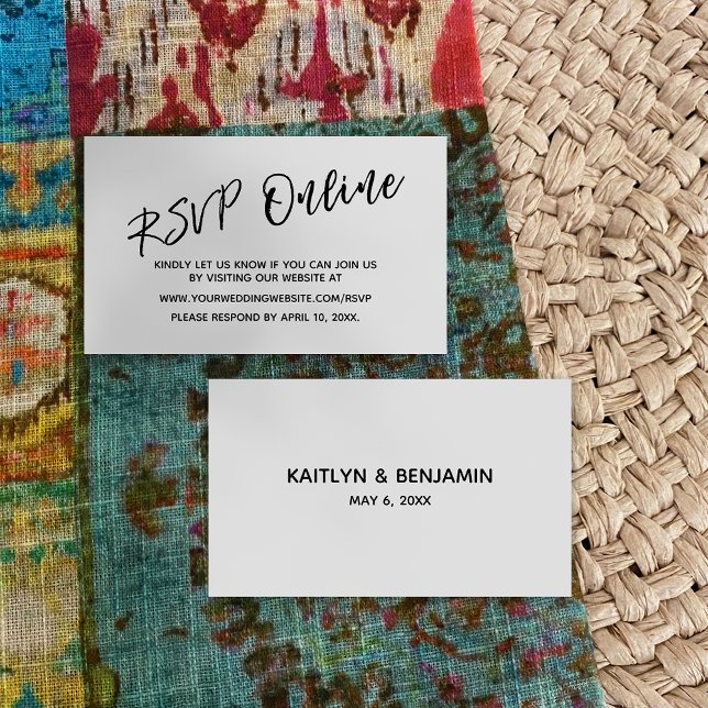 Carte de réponse de mariage en ligne, carte d'inse (Créateur téléchargé)