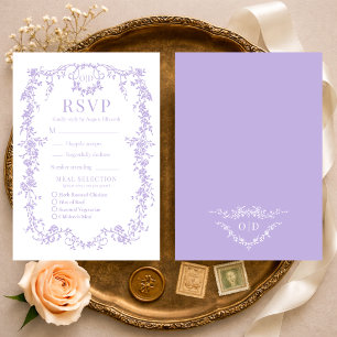 Carte de réponse de mariage en lilas violet victor