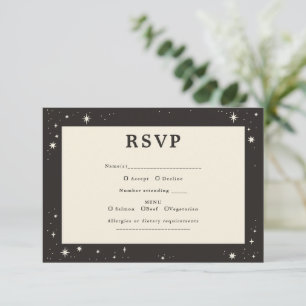 Carte de réponse de mariage étoiles Boho céleste