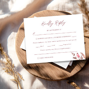 Carte de réponse de mariage Fleurs sauvages automn