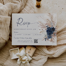 Carte de réponse de mariage floral en herbe de Pam