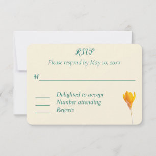 Carte de réponse de mariage floral vert chasseur e