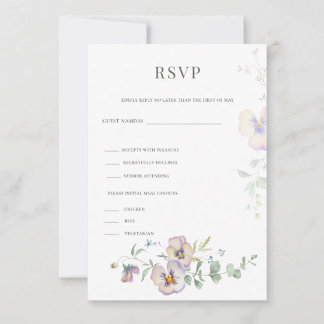 Carte de réponse de mariage floral Viola & Eucalyp