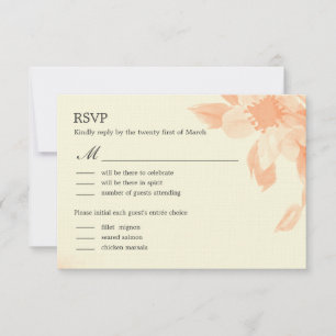 Carte de réponse de mariage florale aquarelle