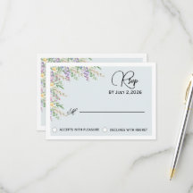 Carte de réponse de mariage florale élégante de fl
