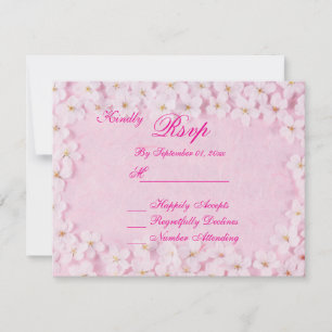 Carte de réponse de mariage florale rose romantiqu