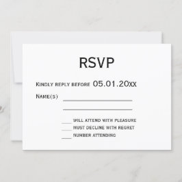 Carte de réponse de mariage gay noir et blanc Mono