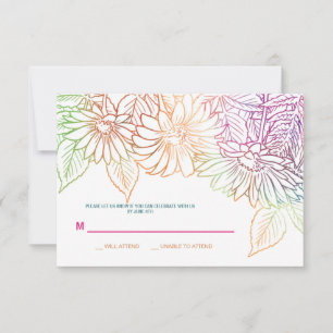 Carte de réponse de mariage Gerbera