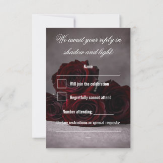 Carte de réponse de mariage gothique | Romantique