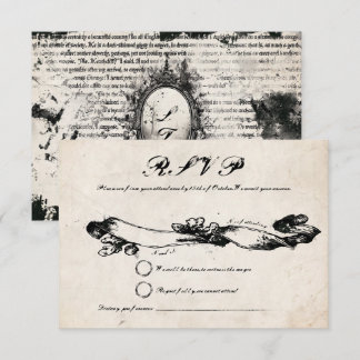 Carte de réponse de mariage gothique rustique