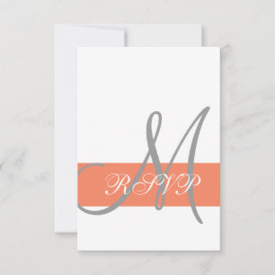 Carte de réponse de mariage Gris Corail Noms mon