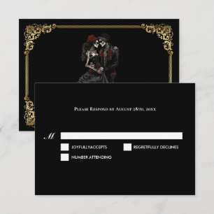 Carte de réponse de mariage Halloween Dark Gothic