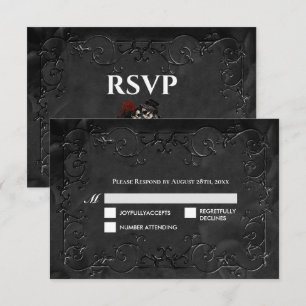 Carte de réponse de mariage Halloween gothique som