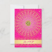 Carte de réponse de mariage Hindu Ganesh Rose, mot
