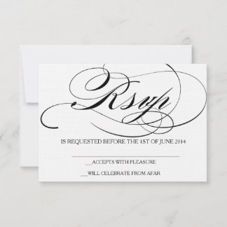 Carte de réponse de mariage invitation élégante en