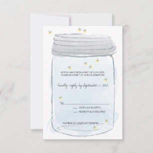 Carte de réponse de mariage Jar Mason Bleu & Lucio