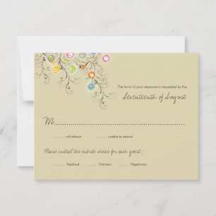 Carte de réponse de mariage Jardin de fleurs groov
