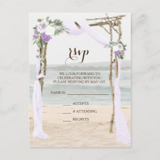 Carte de réponse de mariage lavande Beach Arbor