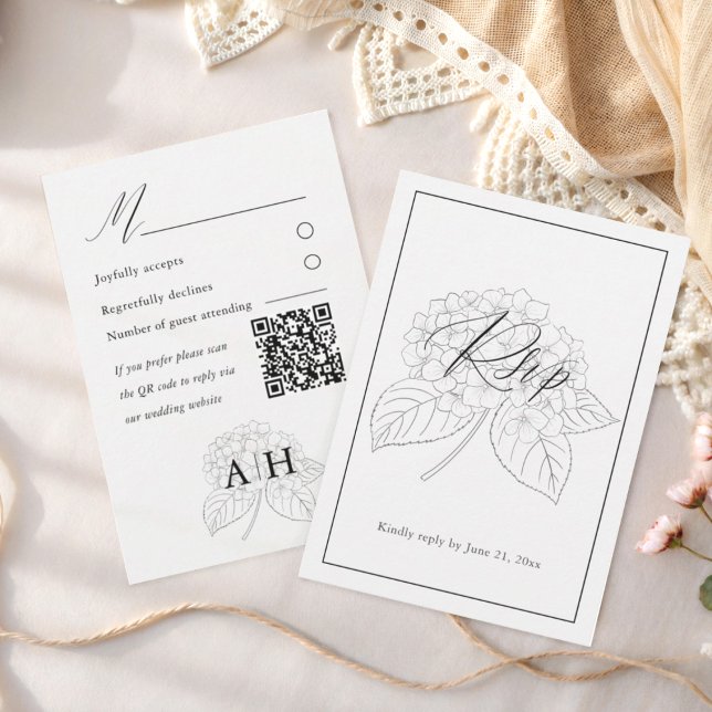 Carte de réponse de mariage minimaliste aux hydran (Créateur téléchargé)