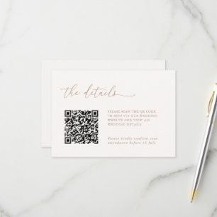 Carte de réponse de mariage minimaliste avec QR Co