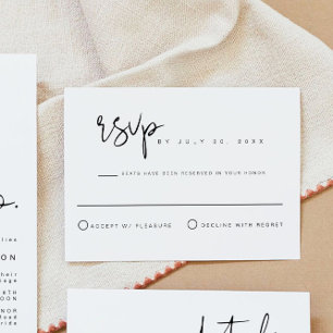 Carte de réponse de mariage minimaliste moderne Ed